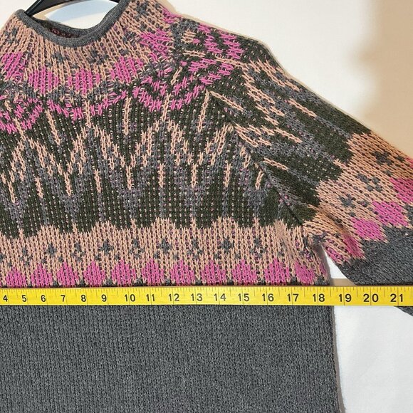 Anthropologie Josephine Mock Neck Sweater Wool Blend Petite XS Italy Gray Pink - Picture 8 of 11